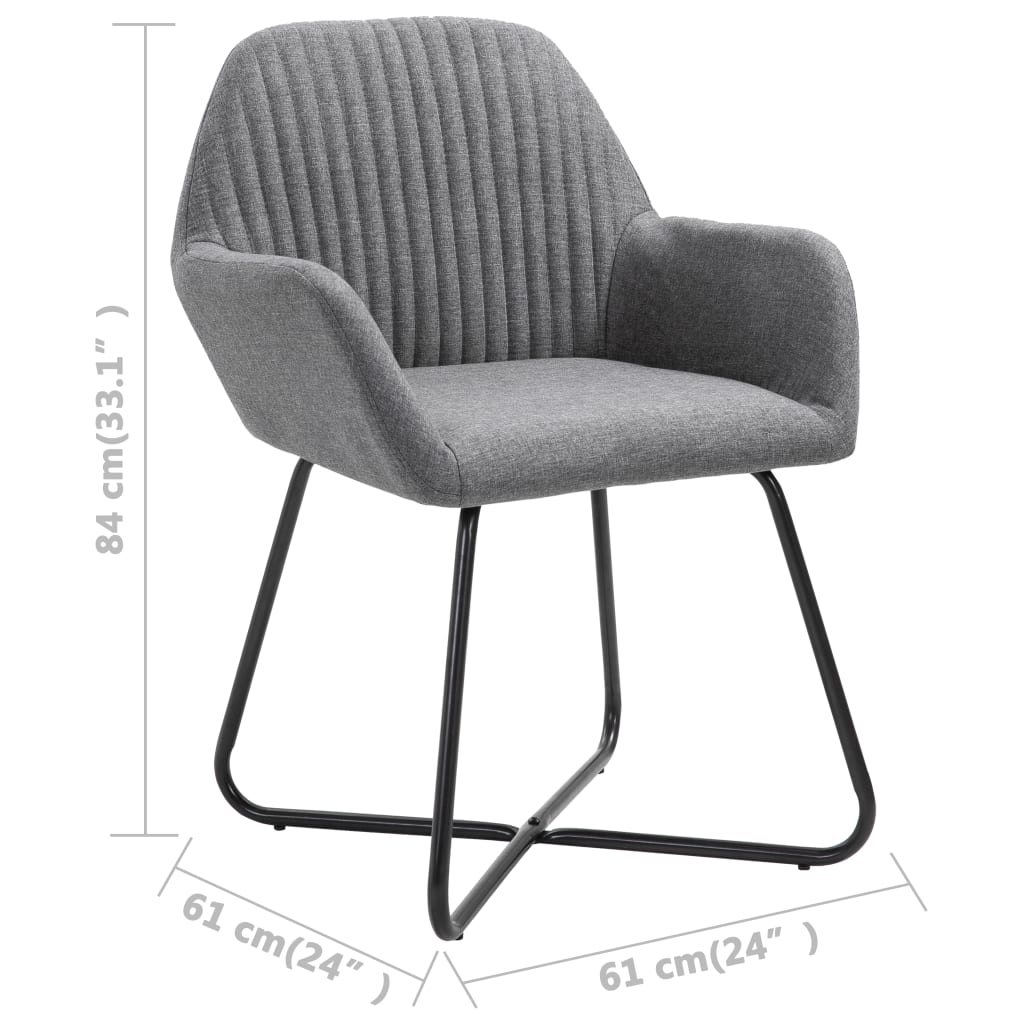 Eetkamerstoelen 2 st stof donkergrijs - Griffin Retail