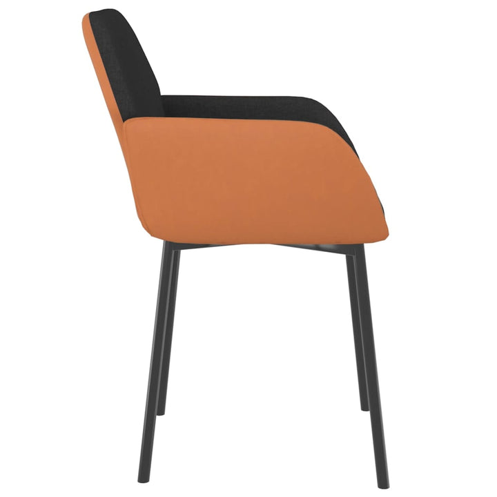 Eetkamerstoelen 2 st stof en kunstleer zwart - Griffin Retail