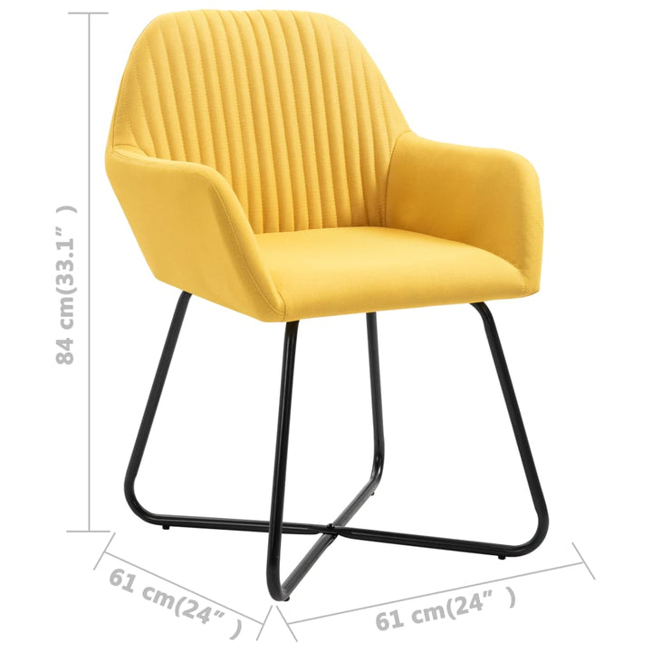 Eetkamerstoelen 2 st stof geel - Griffin Retail