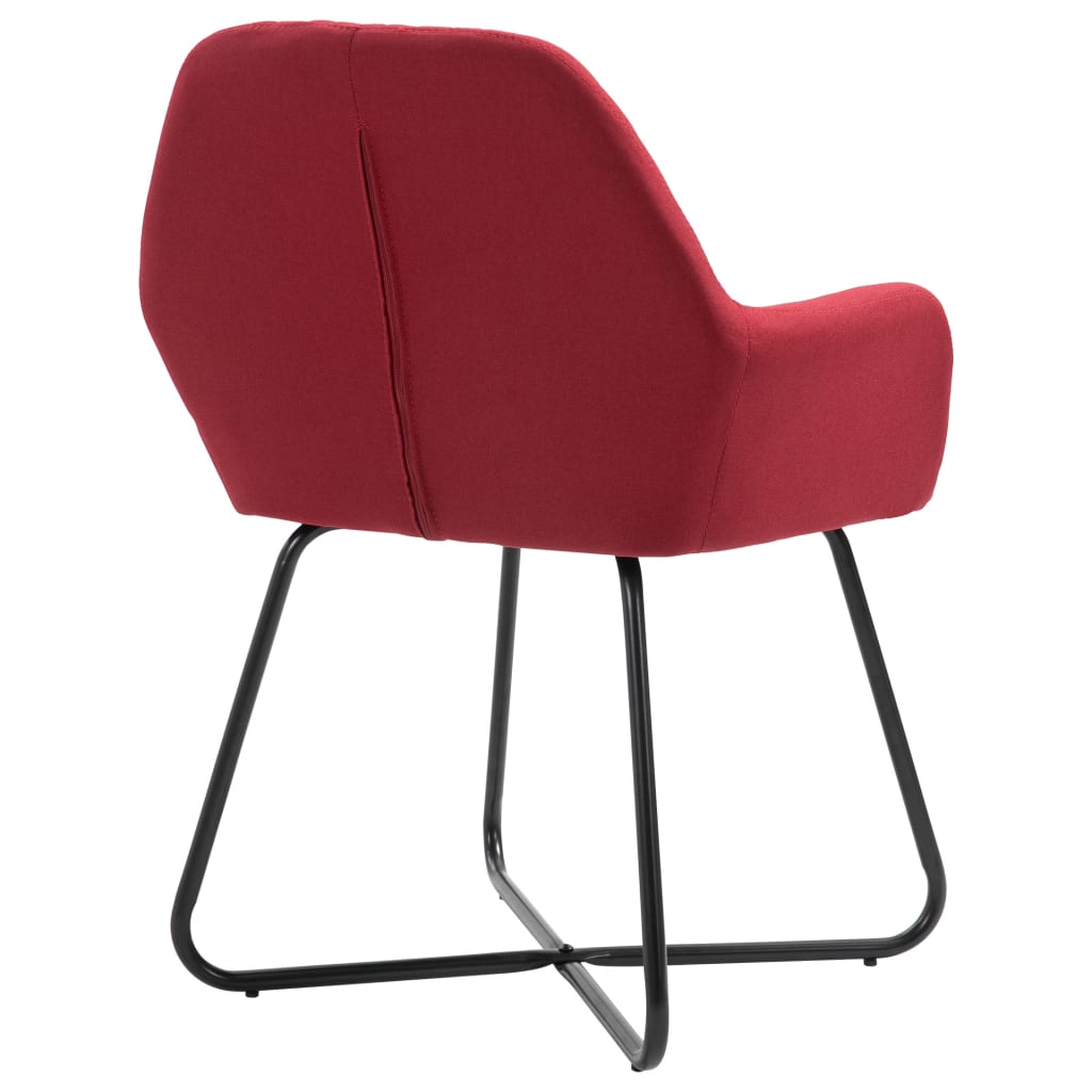 Eetkamerstoelen 2 st stof wijnrood - Griffin Retail