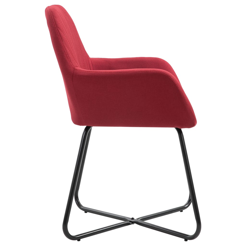 Eetkamerstoelen 2 st stof wijnrood - Griffin Retail