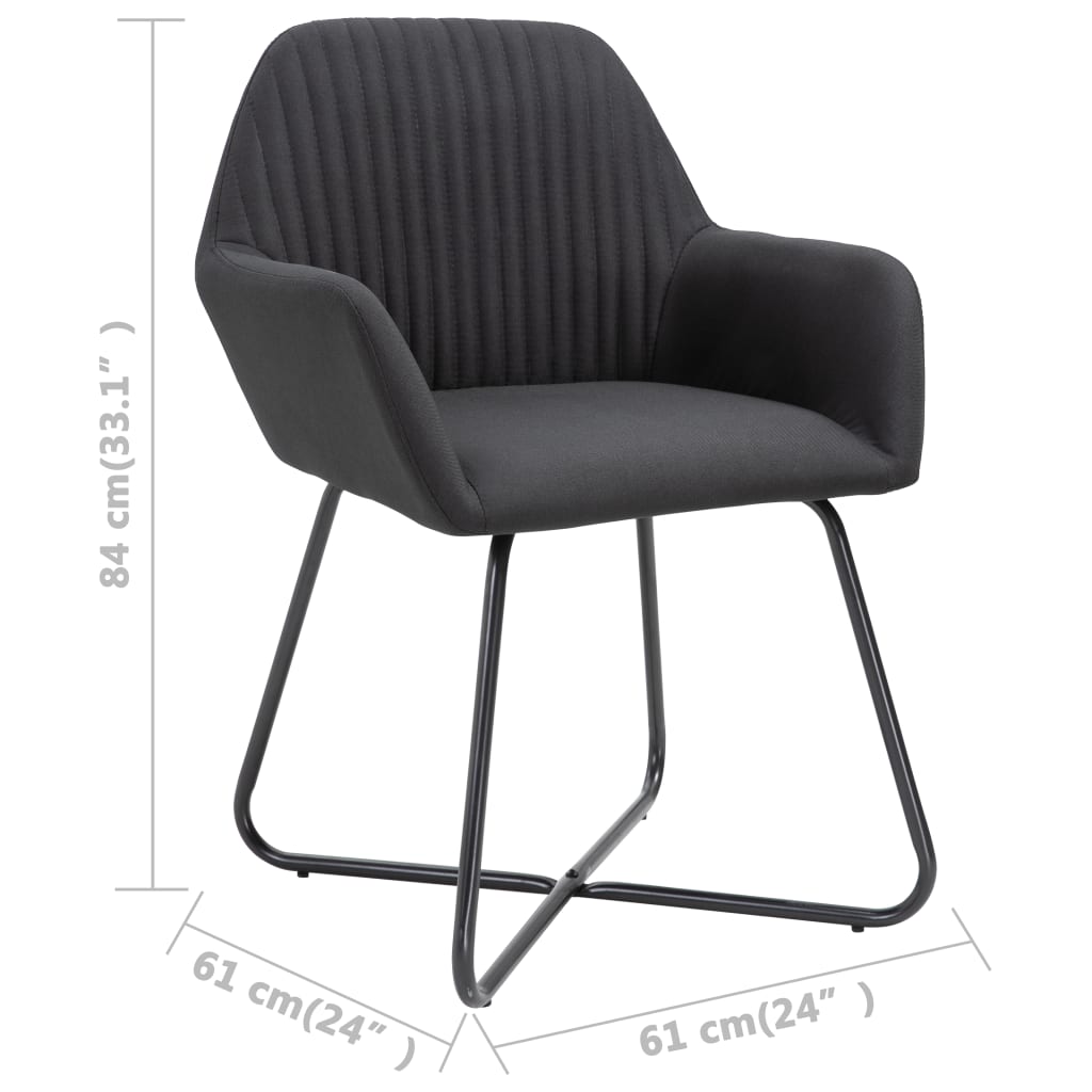 Eetkamerstoelen 2 st stof zwart - Griffin Retail