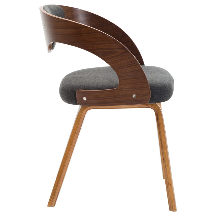 Eetkamerstoelen 4 st gebogen hout en stof donkergrijs - Griffin Retail