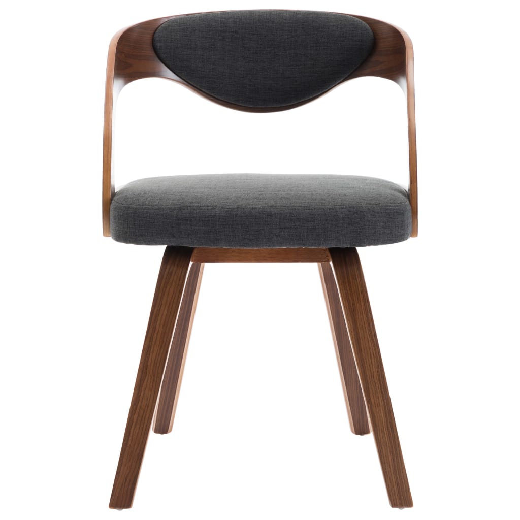 Eetkamerstoelen 4 st gebogen hout en stof donkergrijs - Griffin Retail