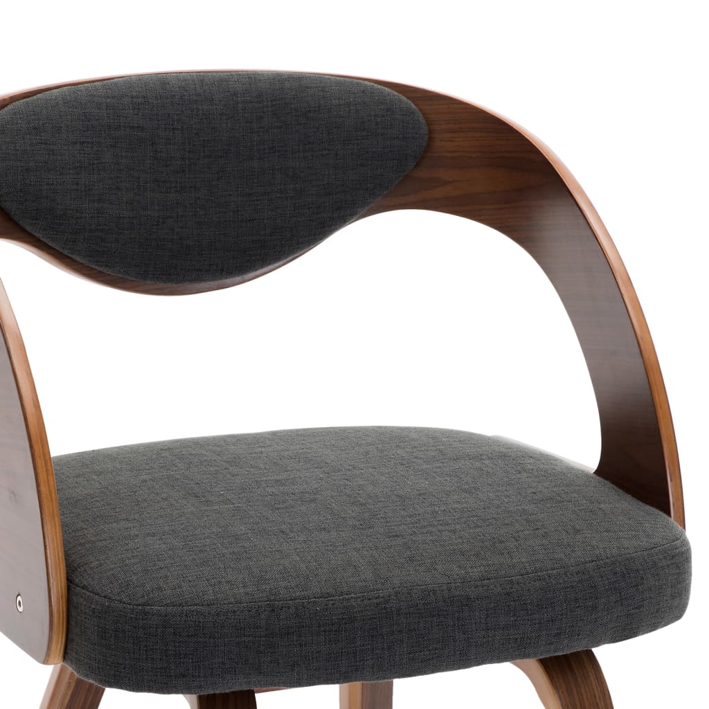 Eetkamerstoelen 4 st gebogen hout en stof donkergrijs - Griffin Retail