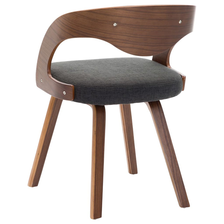 Eetkamerstoelen 4 st gebogen hout en stof donkergrijs - Griffin Retail