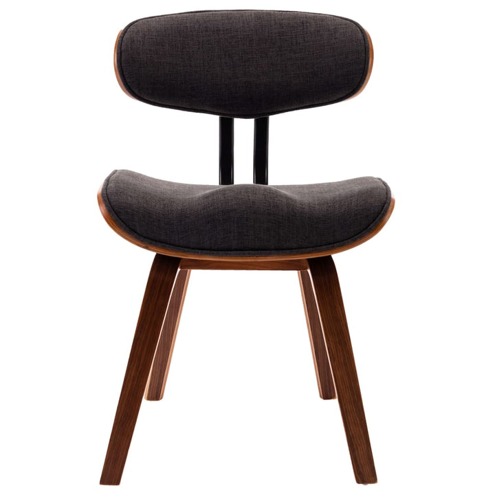 Eetkamerstoelen 4 st gebogen hout en stof grijs - Griffin Retail