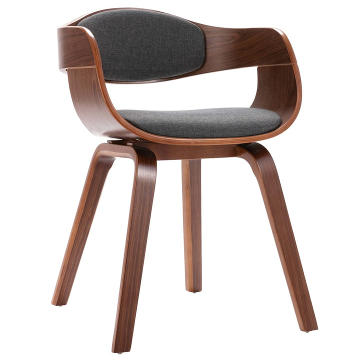 Eetkamerstoelen 4 st gebogen hout en stof grijs - Griffin Retail