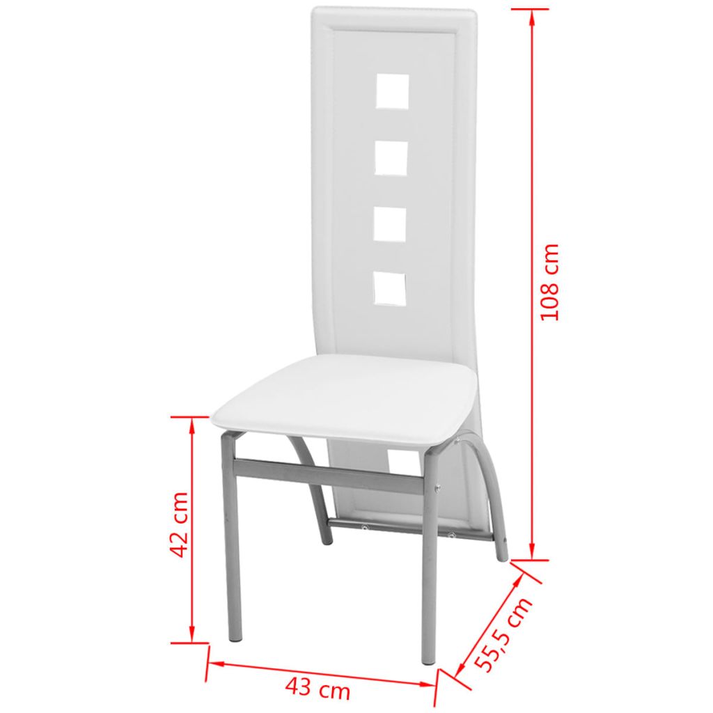 Eetkamerstoelen 4 st kunstleer wit - Griffin Retail