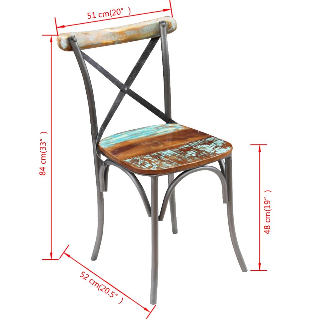 Eetkamerstoelen 4 st massief gerecycled hout - Griffin Retail