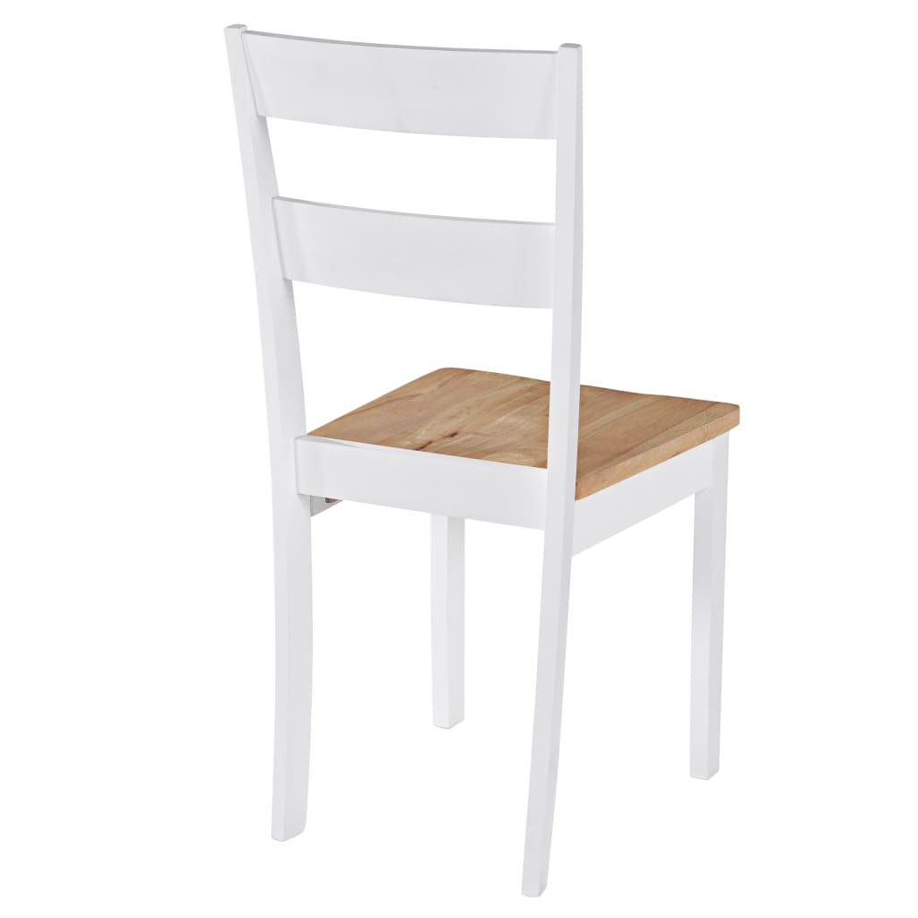 Eetkamerstoelen 4 st massief rubberwood wit - Griffin Retail