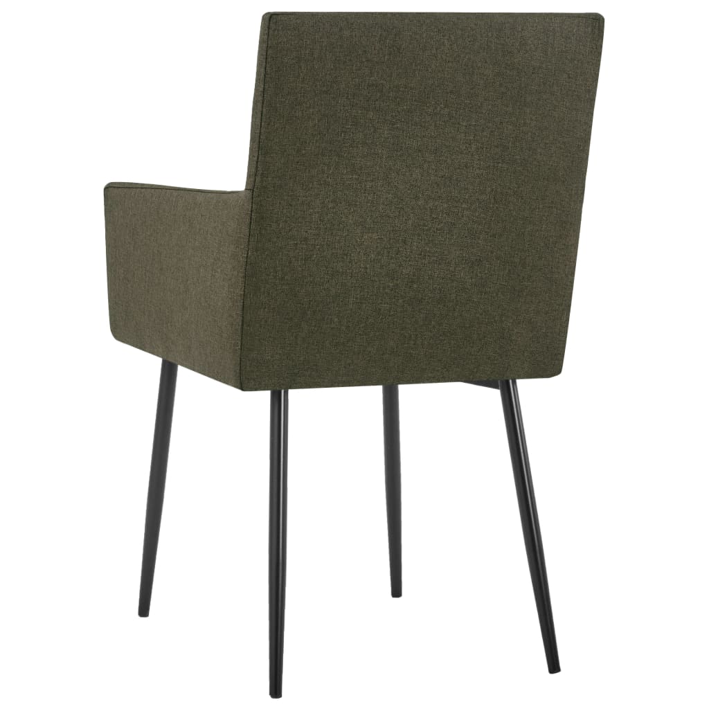 Eetkamerstoelen 4 st met armleuningen stof bruin - Griffin Retail