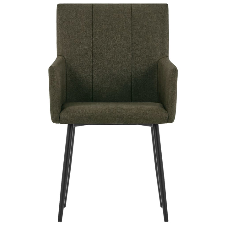 Eetkamerstoelen 4 st met armleuningen stof bruin - Griffin Retail