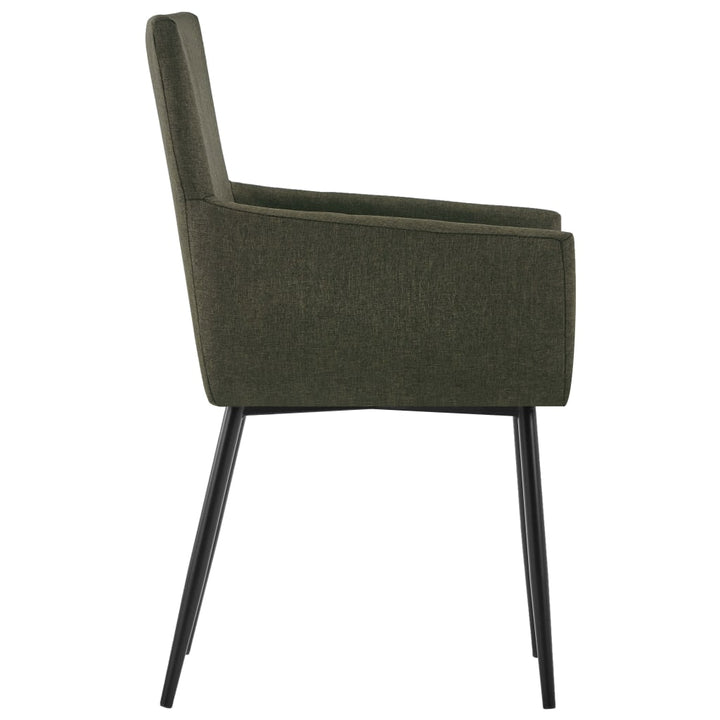 Eetkamerstoelen 4 st met armleuningen stof bruin - Griffin Retail