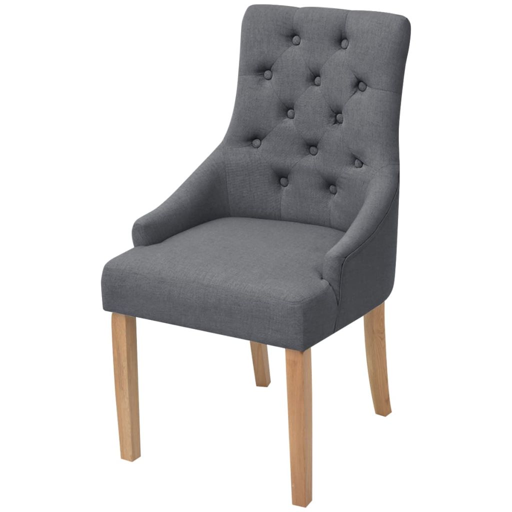 Eetkamerstoelen 4 st stof donkergrijs - Griffin Retail