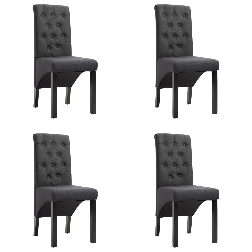 Eetkamerstoelen 4 st stof donkergrijs - Griffin Retail