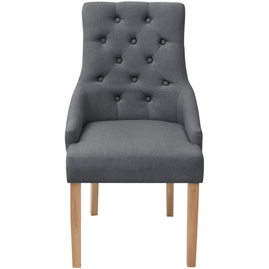 Eetkamerstoelen 4 st stof donkergrijs - Griffin Retail