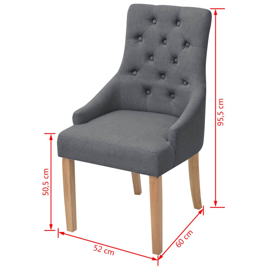 Eetkamerstoelen 4 st stof donkergrijs - Griffin Retail