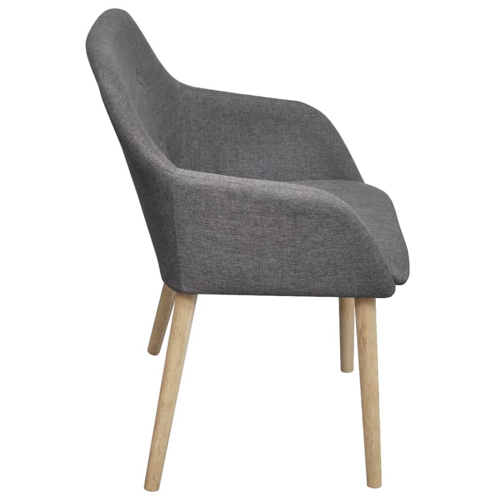 Eetkamerstoelen 4 st stof en massief eikenhout donkergrijs - Griffin Retail