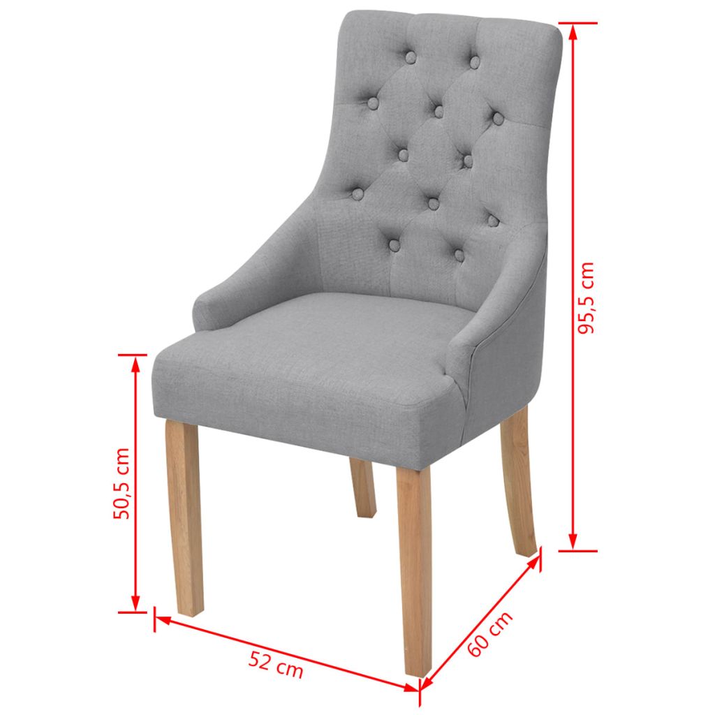 Eetkamerstoelen 4 st stof lichtgrijs - Griffin Retail