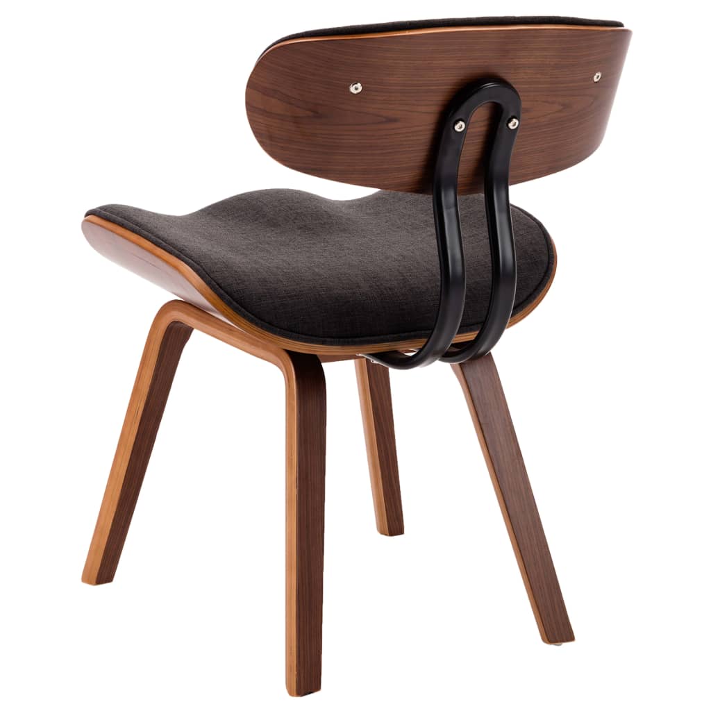 Eetkamerstoelen 6 st gebogen hout en stof grijs - Griffin Retail