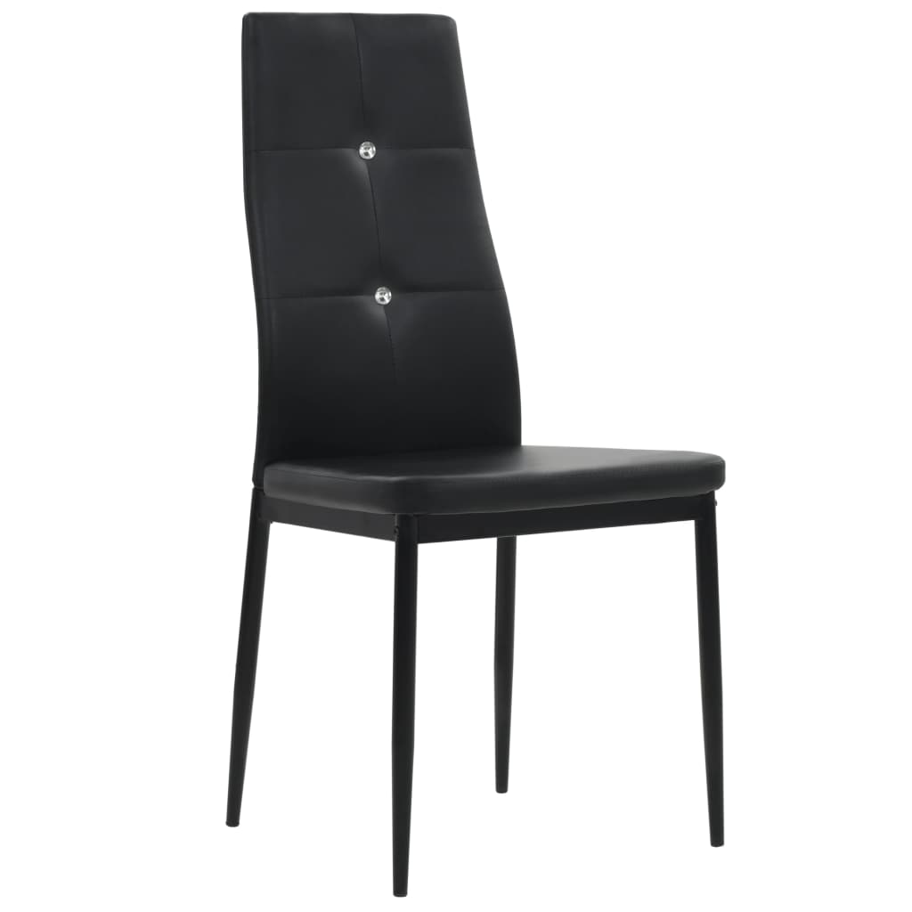 Eetkamerstoelen 6 st kunstleer zwart - Griffin Retail