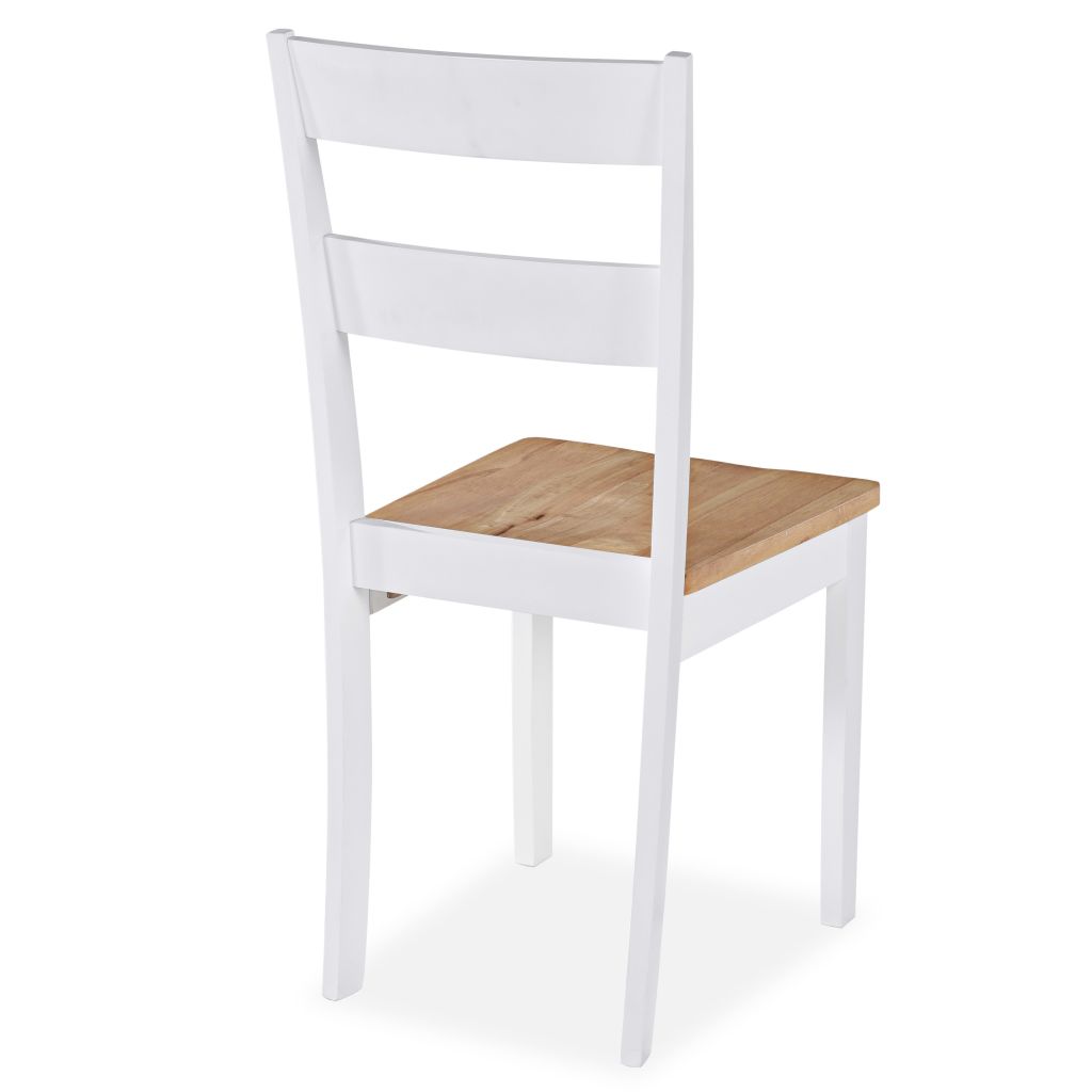 Eetkamerstoelen 6 st massief rubberwood wit - Griffin Retail