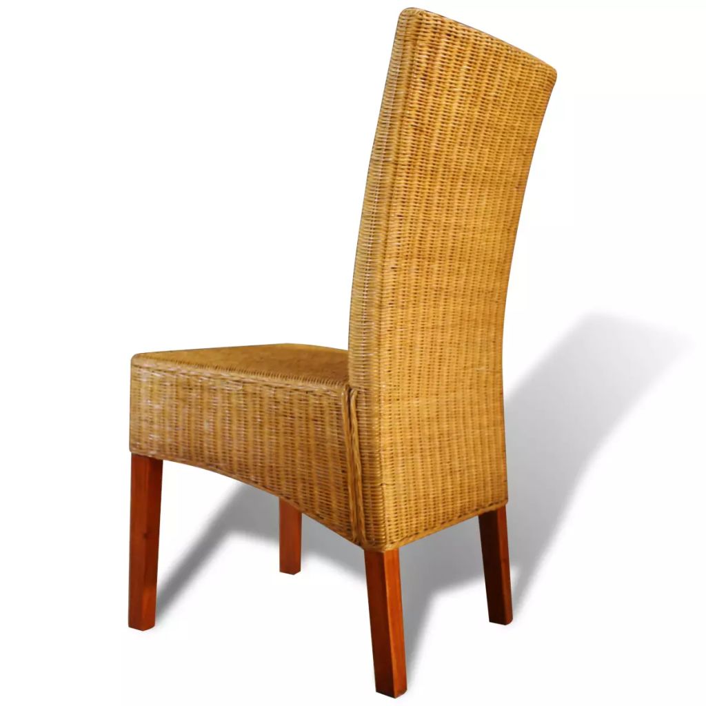 Eetkamerstoelen 6 st natuurlijk rattan bruin - Griffin Retail