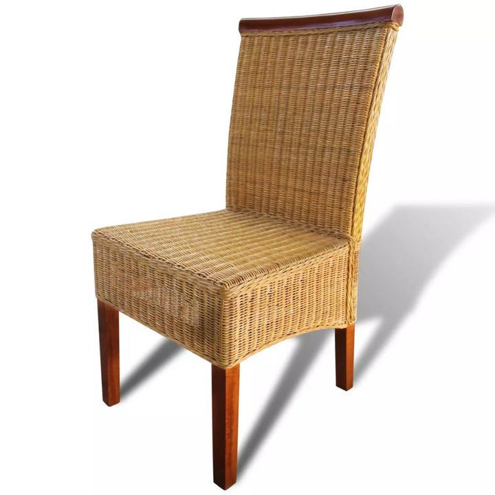 Eetkamerstoelen 6 st natuurlijk rattan bruin - Griffin Retail