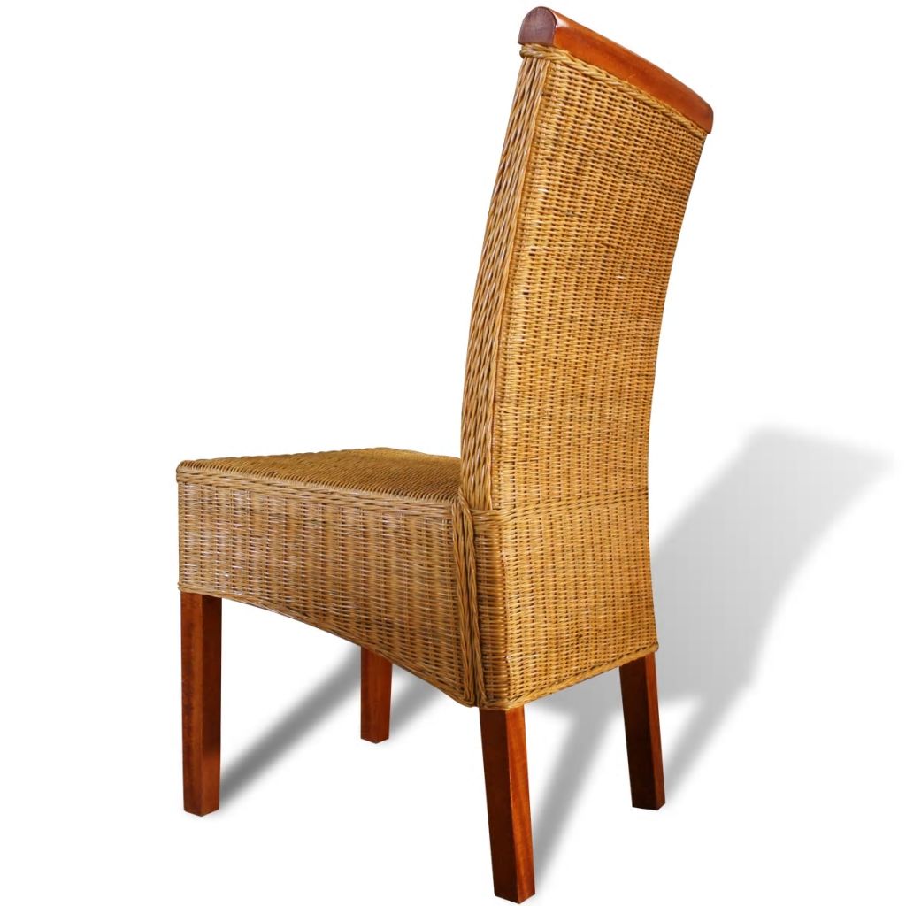 Eetkamerstoelen 6 st natuurlijk rattan bruin - Griffin Retail