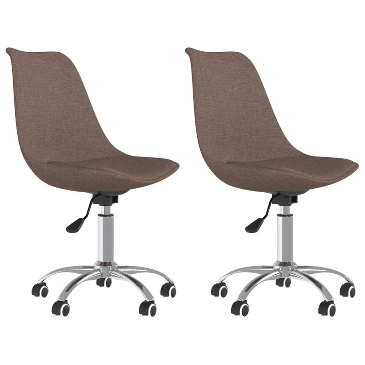 Eetkamerstoelen draaibaar 2 st stof taupe - Griffin Retail