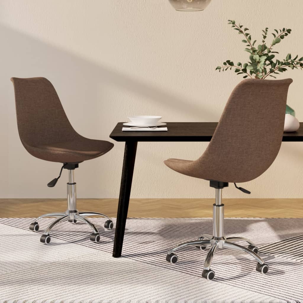 Eetkamerstoelen draaibaar 2 st stof taupe - Griffin Retail