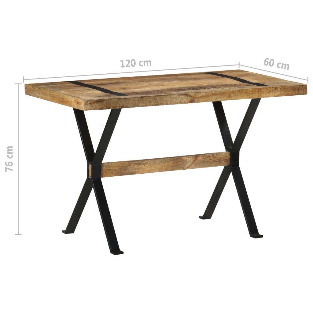 Eettafel 120x60x76 cm ruw mangohout - Griffin Retail