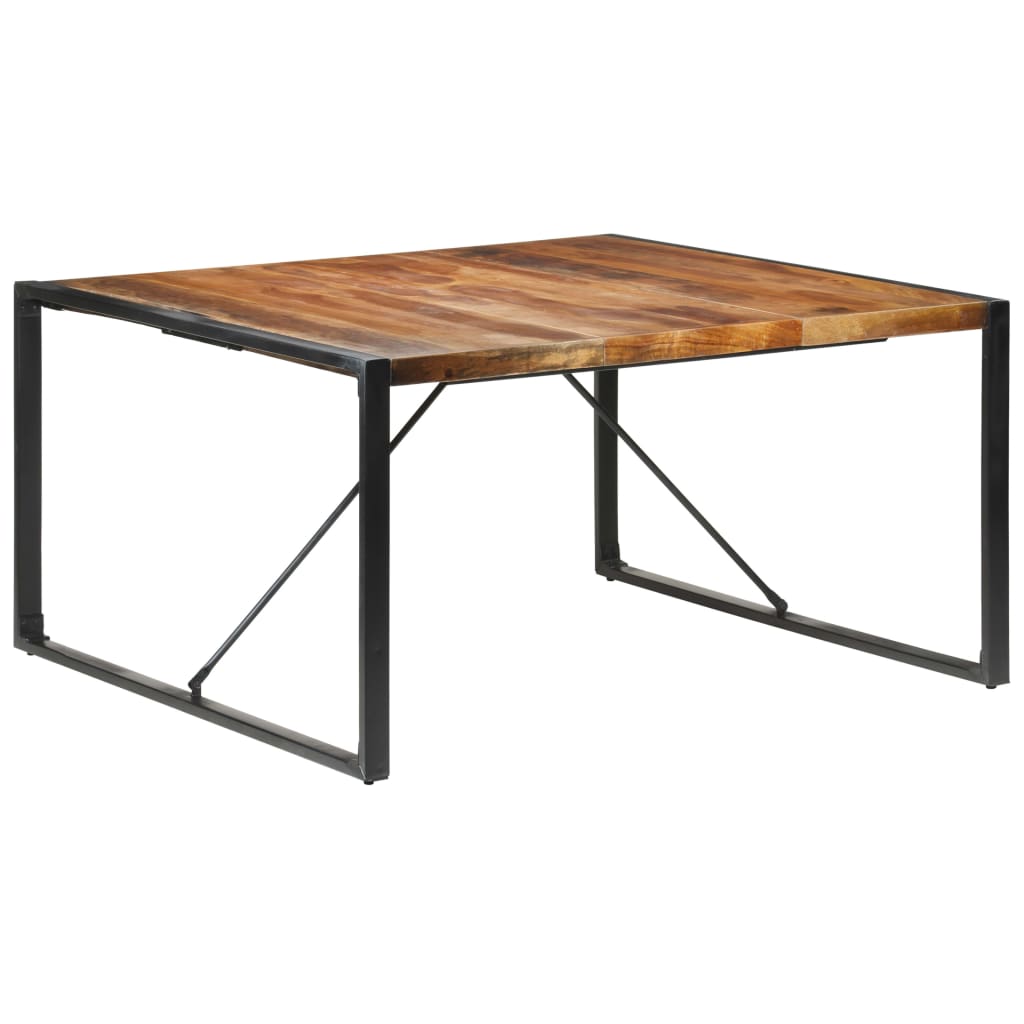 Eettafel 140x140x75 cm massief hout met sheesham afwerking - Griffin Retail