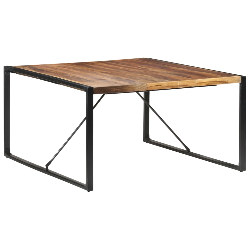 Eettafel 140x140x75 cm massief hout met sheesham afwerking - Griffin Retail