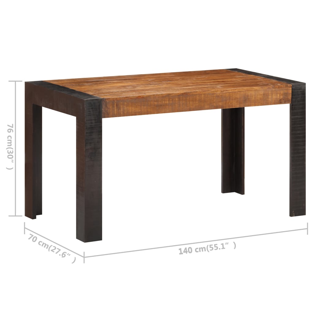 Eettafel 140x70x76 cm massief ruw mangohout - Griffin Retail