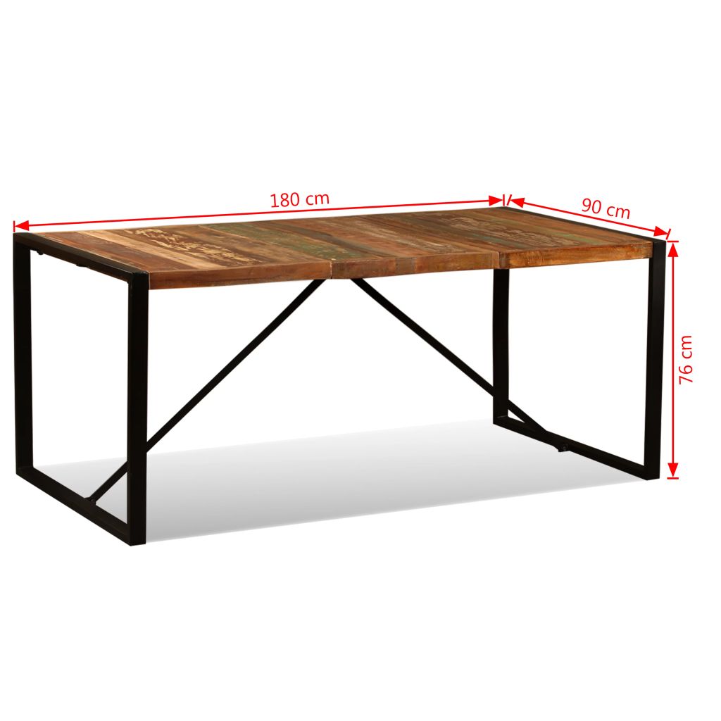 Eettafel 180 cm massief gerecycled hout - Griffin Retail