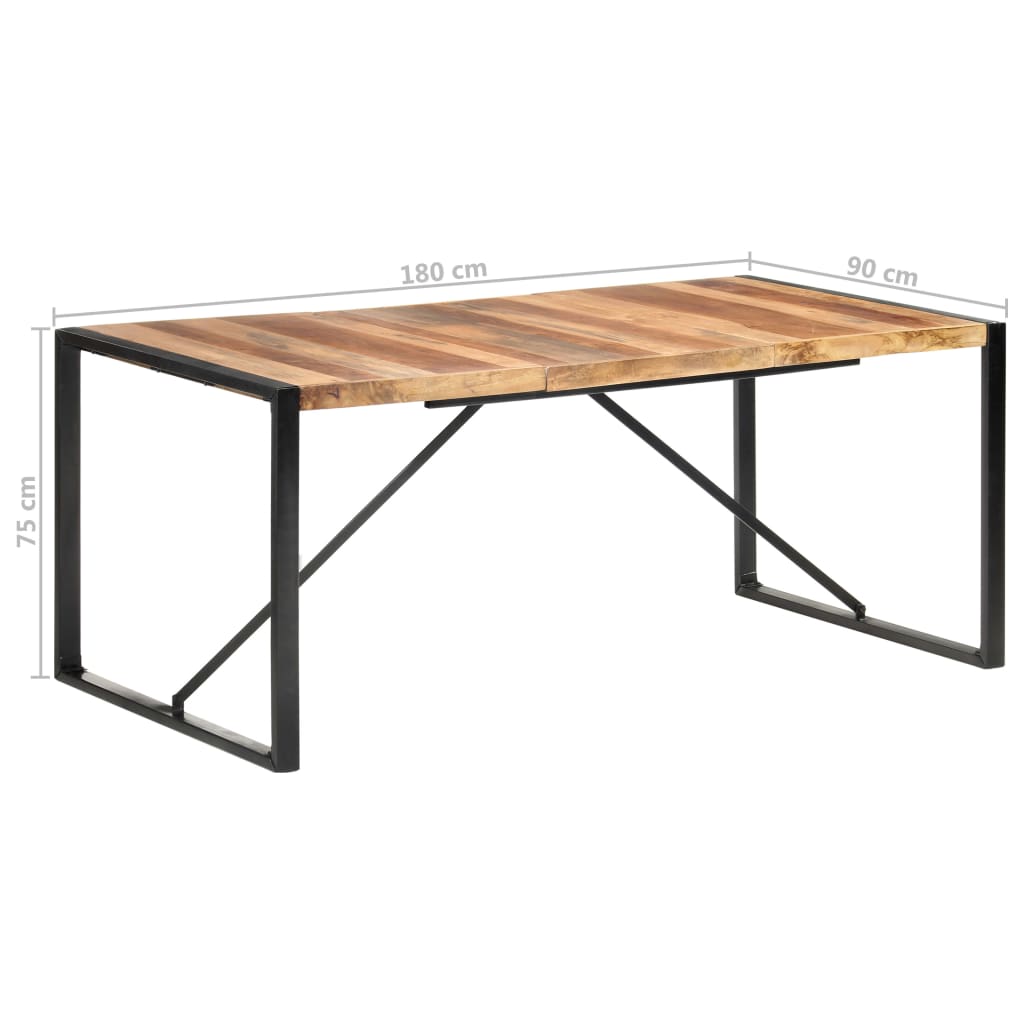 Eettafel 180x90x75 cm massief hout met sheesham afwerking - Griffin Retail