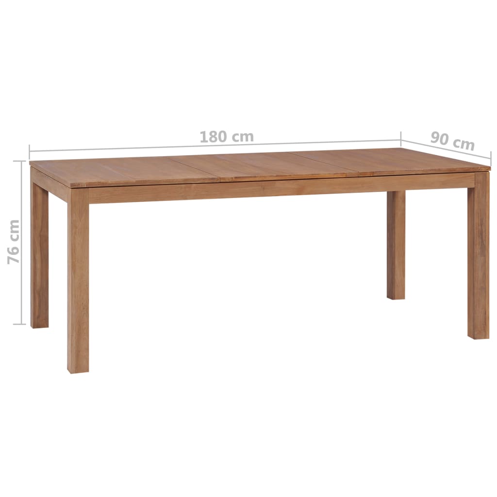 Eettafel 180x90x76 cm teakhout met natuurlijke afwerking - Griffin Retail