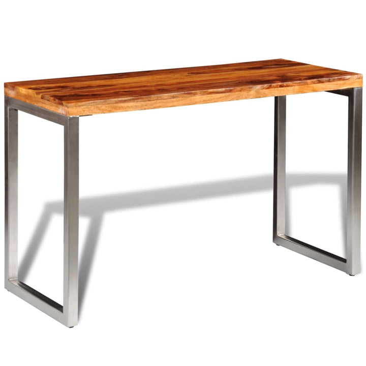 Eettafel/bureau met stalen poten massief sheeshamhout - Griffin Retail