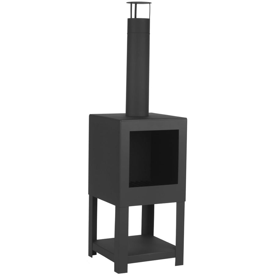 Esschert Design Tuinhaard met houtopslag zwart FF410 - Griffin Retail