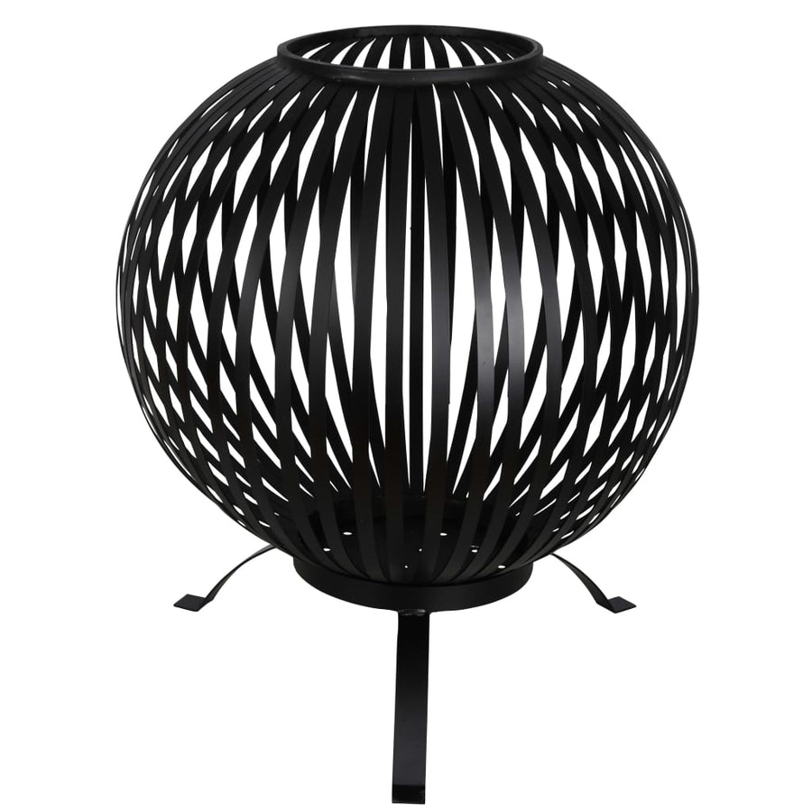 Esschert Design Vuurkorf balvormig strepen koolstofstaal zwart FF400 - Griffin Retail