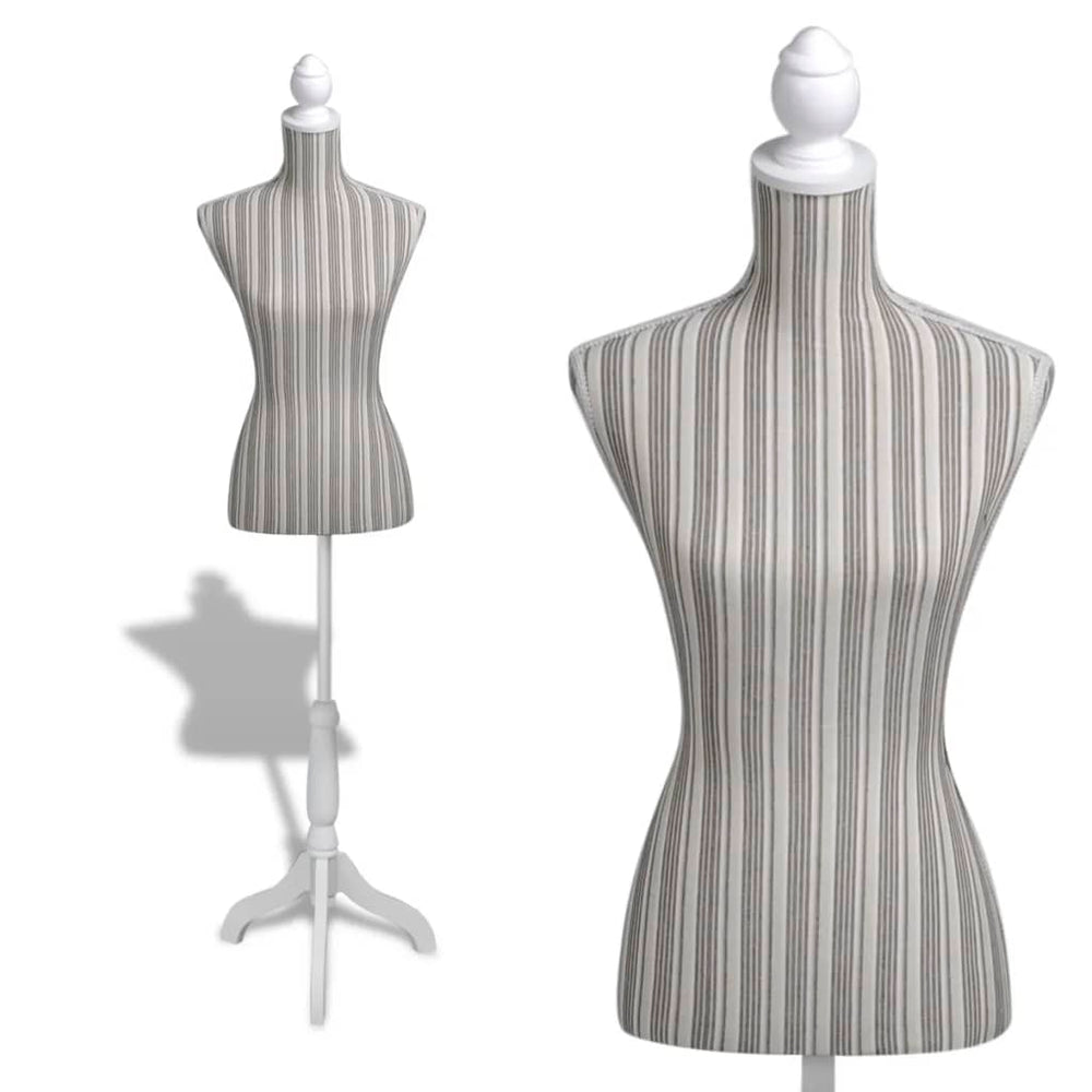 Etalagepop torso vrouw katoen linnen met strepen - Griffin Retail