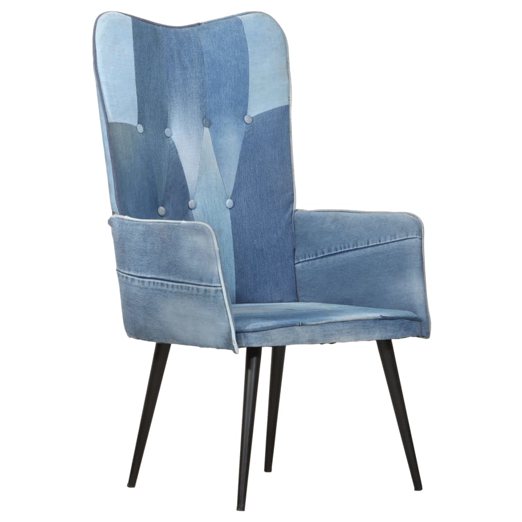 Fauteuil canvas denim patchwork - Griffin Retail