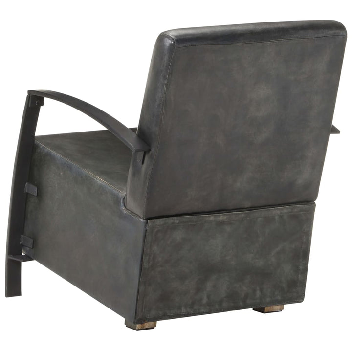 Fauteuil echt leer verweerd grijs - Griffin Retail