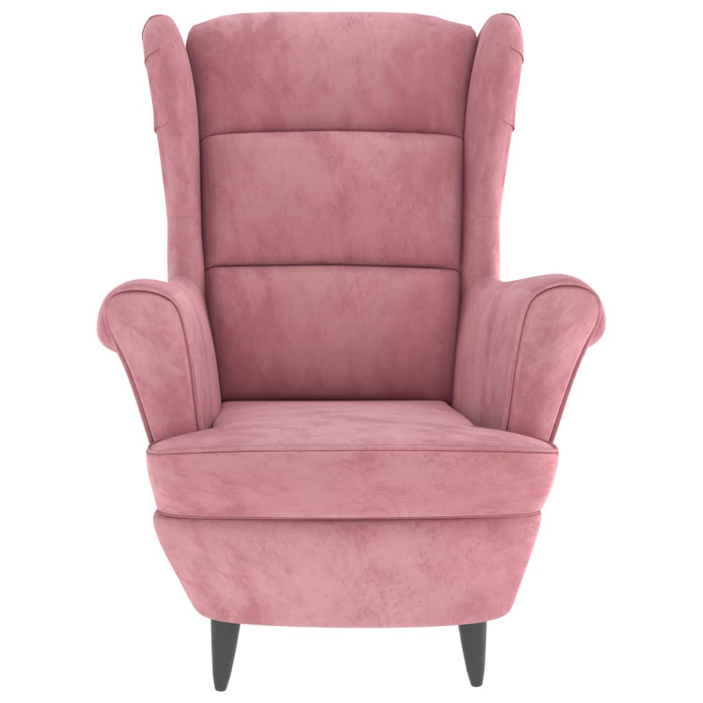 Fauteuil fluweel roze - Griffin Retail