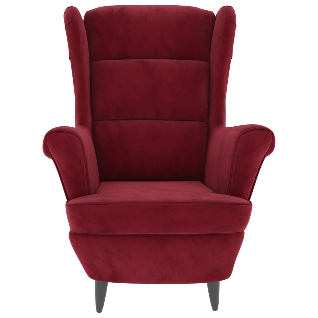 Fauteuil fluweel wijnrood - Griffin Retail