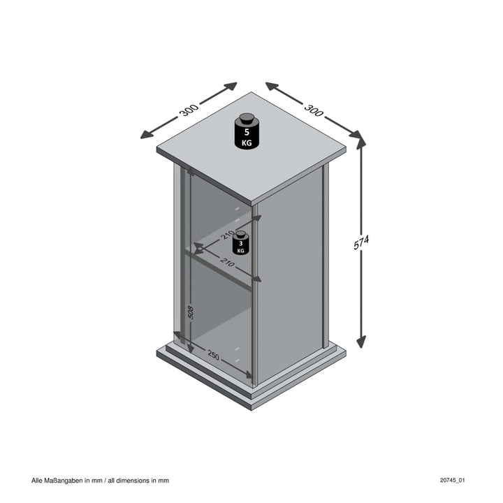 FMD Accenttafel met deur 57,4 cm materakleurig - Griffin Retail