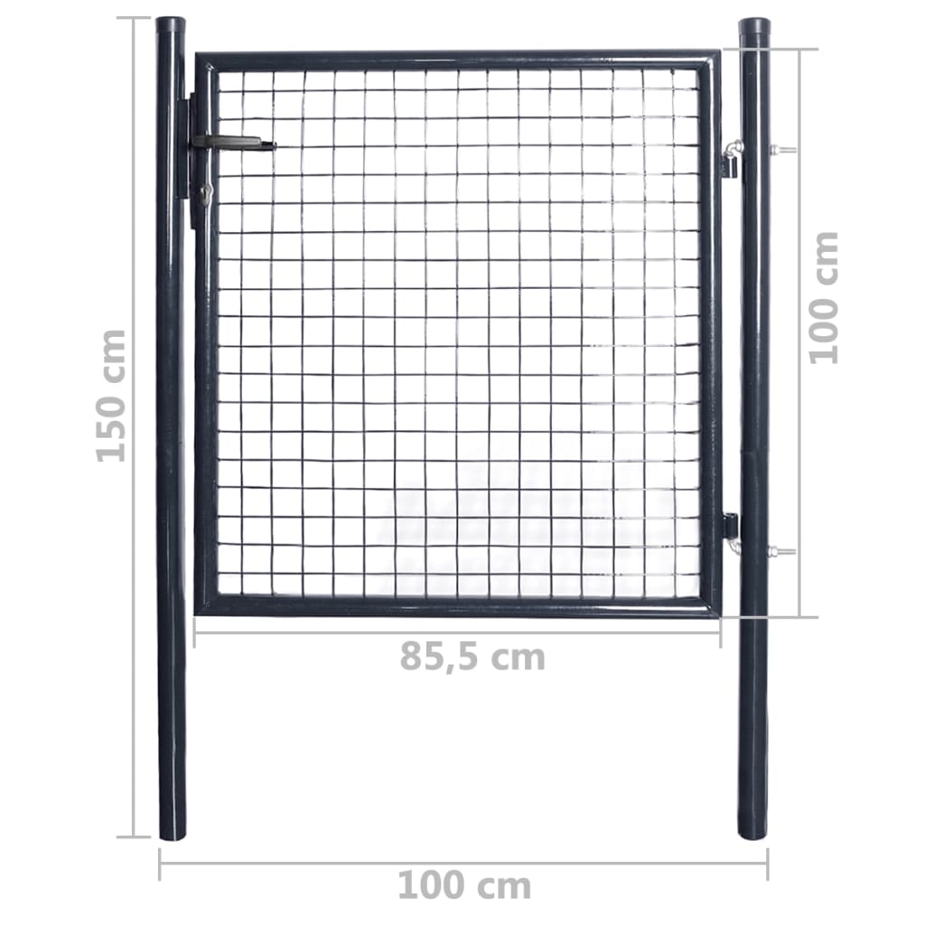 Gaaspoort 85,5x100 cm gegalvaniseerd staal grijs - Griffin Retail