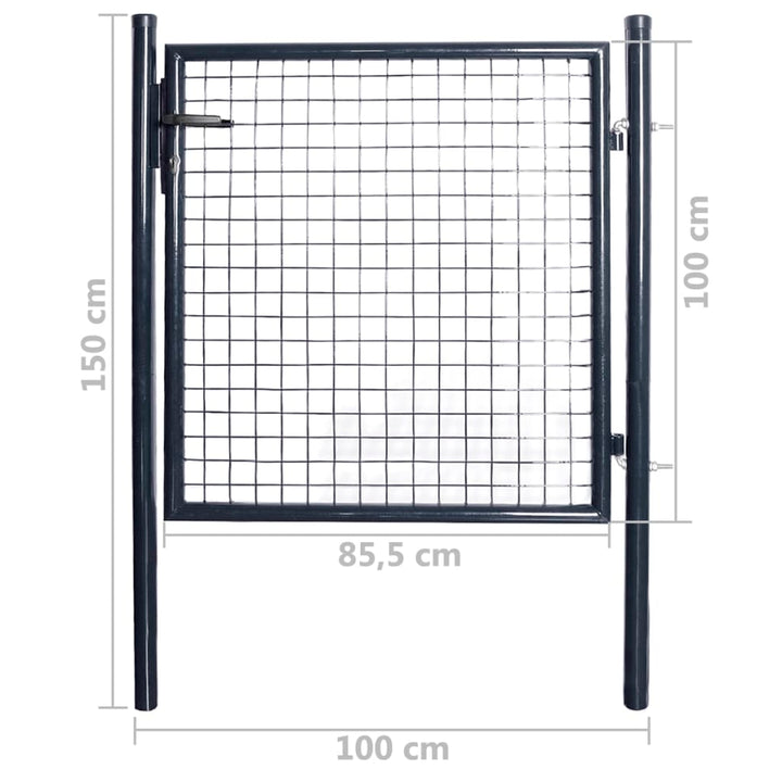 Gaaspoort 85,5x100 cm gegalvaniseerd staal grijs - Griffin Retail